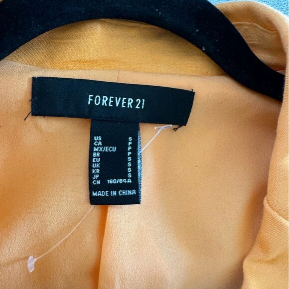 H&M Women Blazer Jacket Linen Blend Oversized Long Orange Salmon Peach Small - Picture 7 of 8